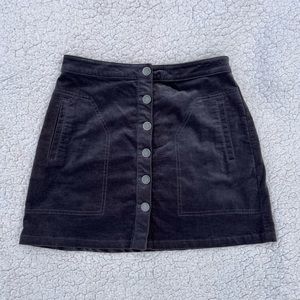 Velvet Button Skirt